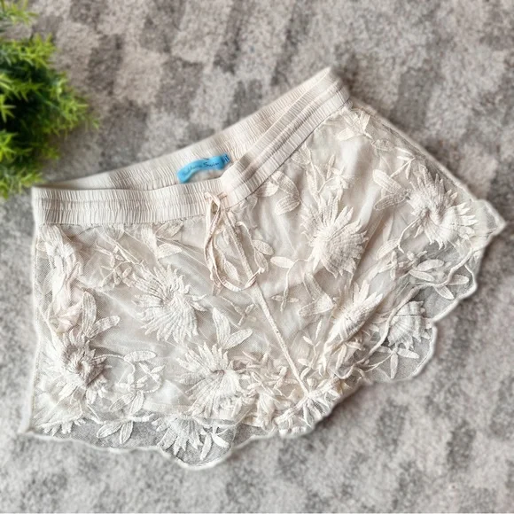 Solitaire Swim Lace Cover Up Beach Shorts Womens Large - Picture 1 of 6